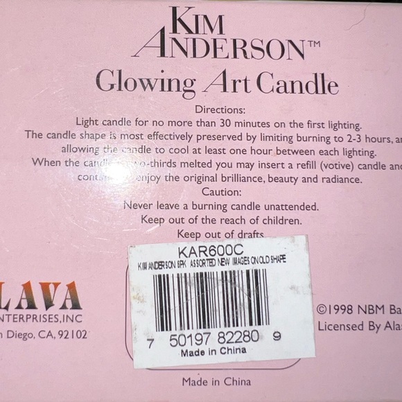 Candle Kim Anderson glowing art collector girl vintage 1998 in box new - Picture 3 of 13